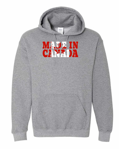 Made in Canada Flag Background Full Pullover - Gildan Canada (sewn Internationally)
