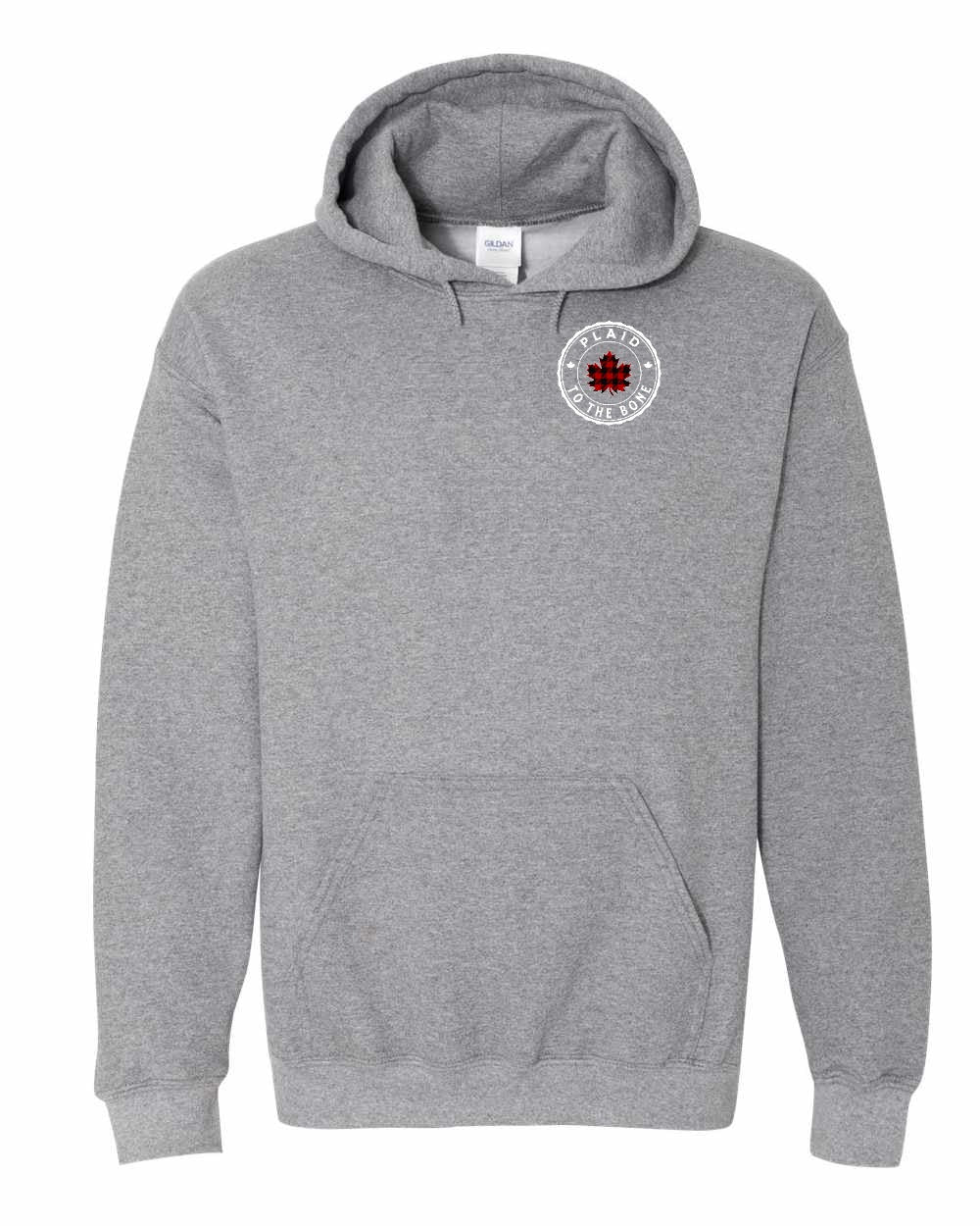 Plaid to the Bone Circle Leaf Left Chest Pullover