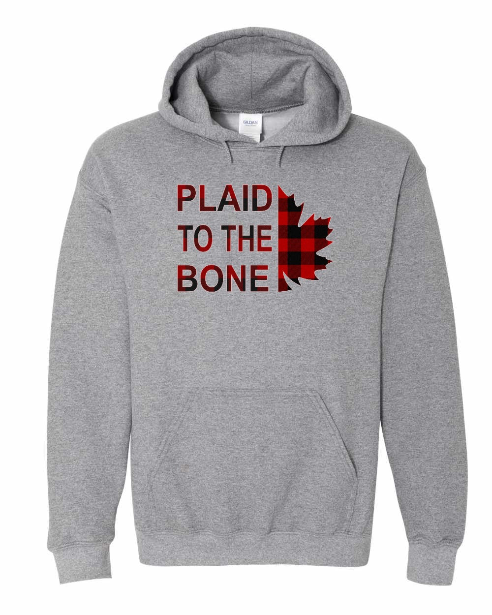 Plaid to the Bone Stacked Leaf Full Pullover - Gildan Canada (sewn Internationally)