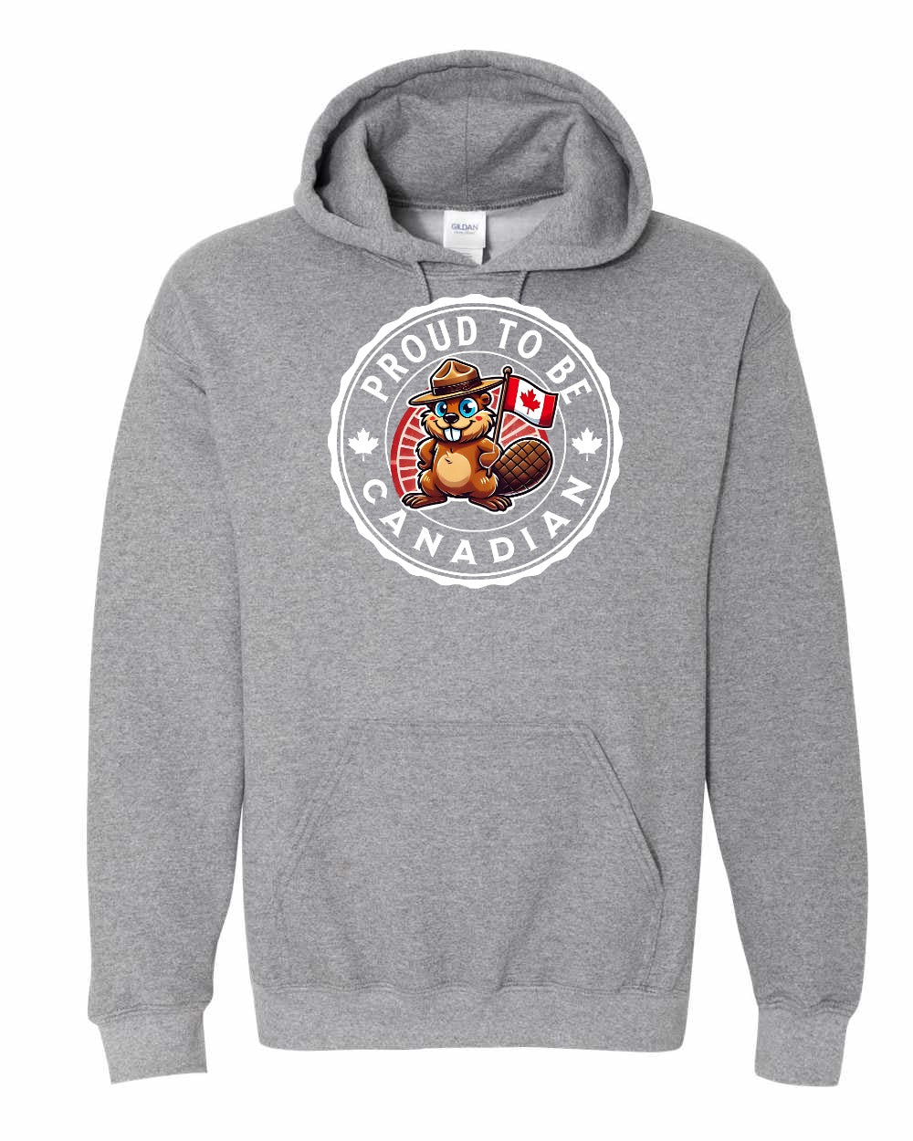 Proud to be Canadian Beaver Full Front Pullover Hoodie