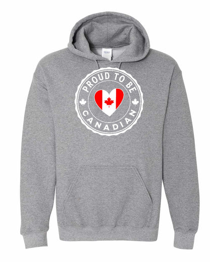 Proud to be Canadian Heart Flag Full Pullover - Gildan Canada (sewn Internationally)