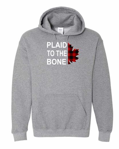 Plaid to the Bone Stacked Leaf Left Chest and Back Pullover