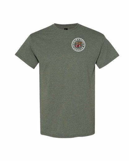 Calm Cool Canadian Beaver and Moose Left Chest Men's Tee - Gildan Canada (sewn Internationally)