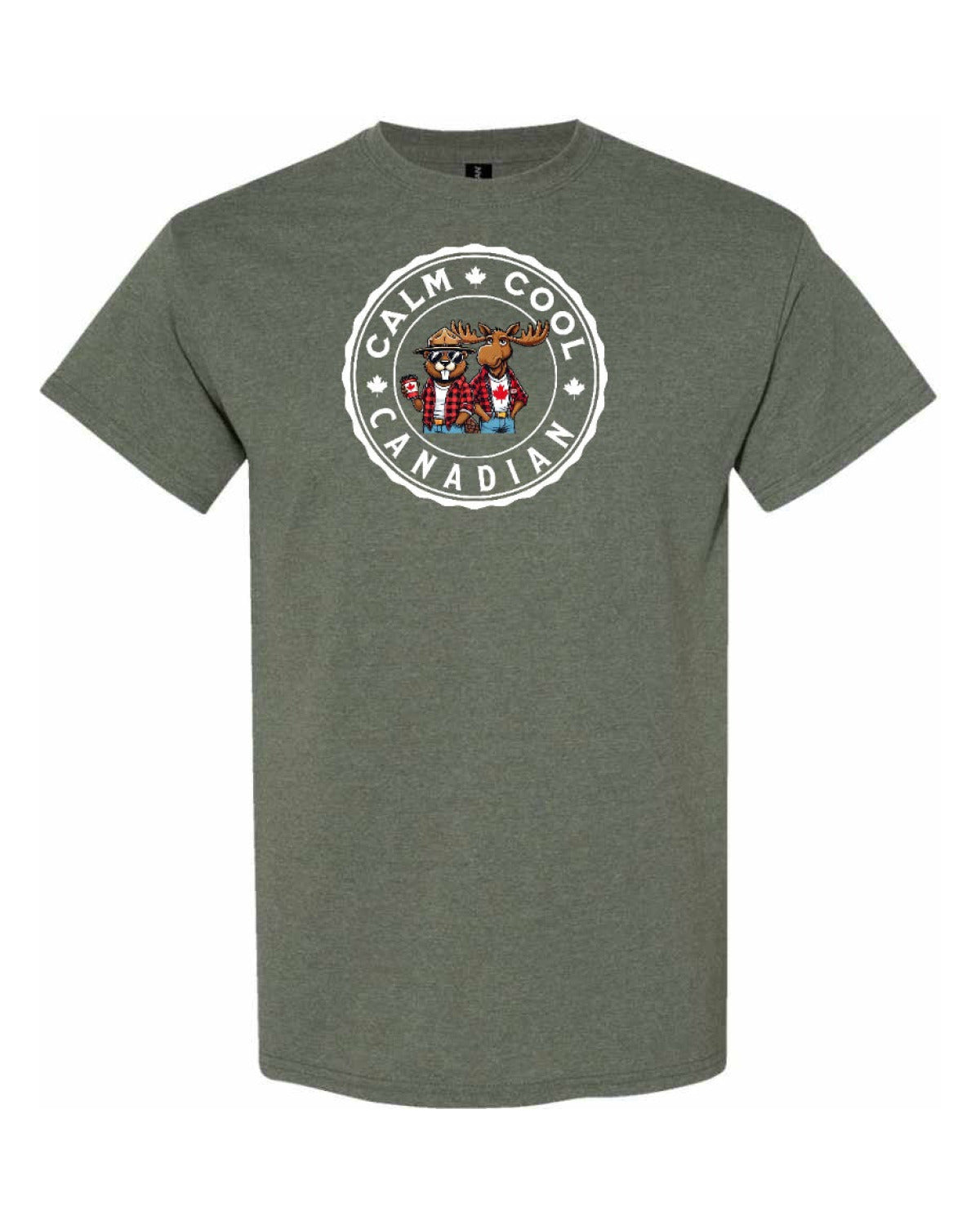 Calm Cool Canadian Beaver and Moose  Men's Tee