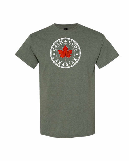 Calm Cool Canadian Leaf Full Front Men's Tee - Gildan Canada (sewn Internationally)