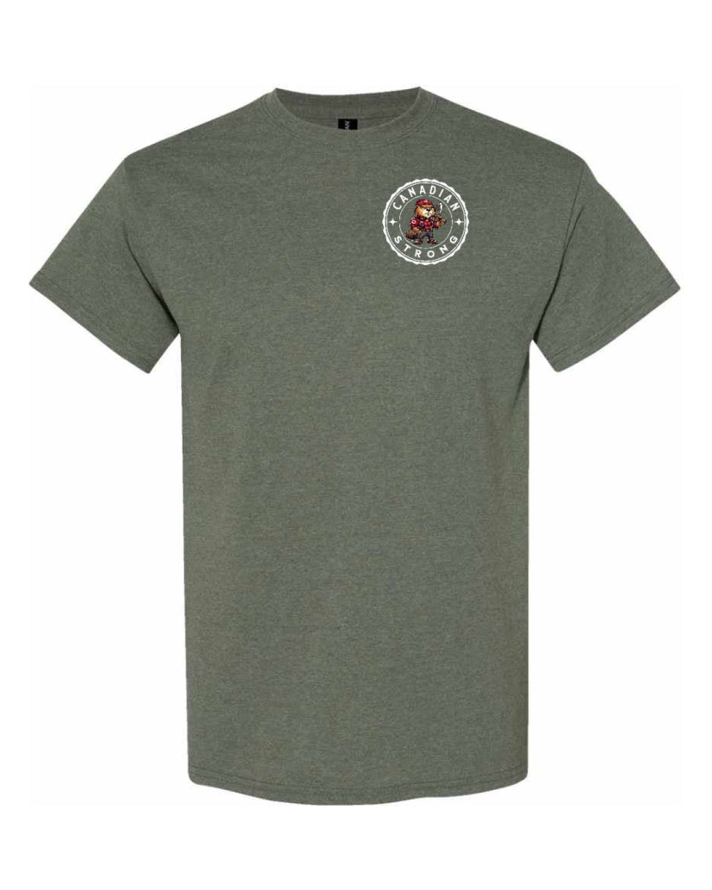 Canadian Strong Beaver Left Chest & Back Men's Tee