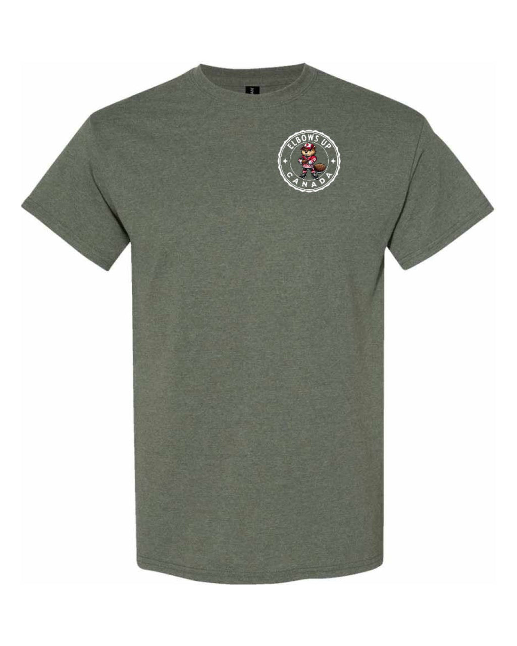 Elbows Up Beaver Left Chest & Back Men's Tee