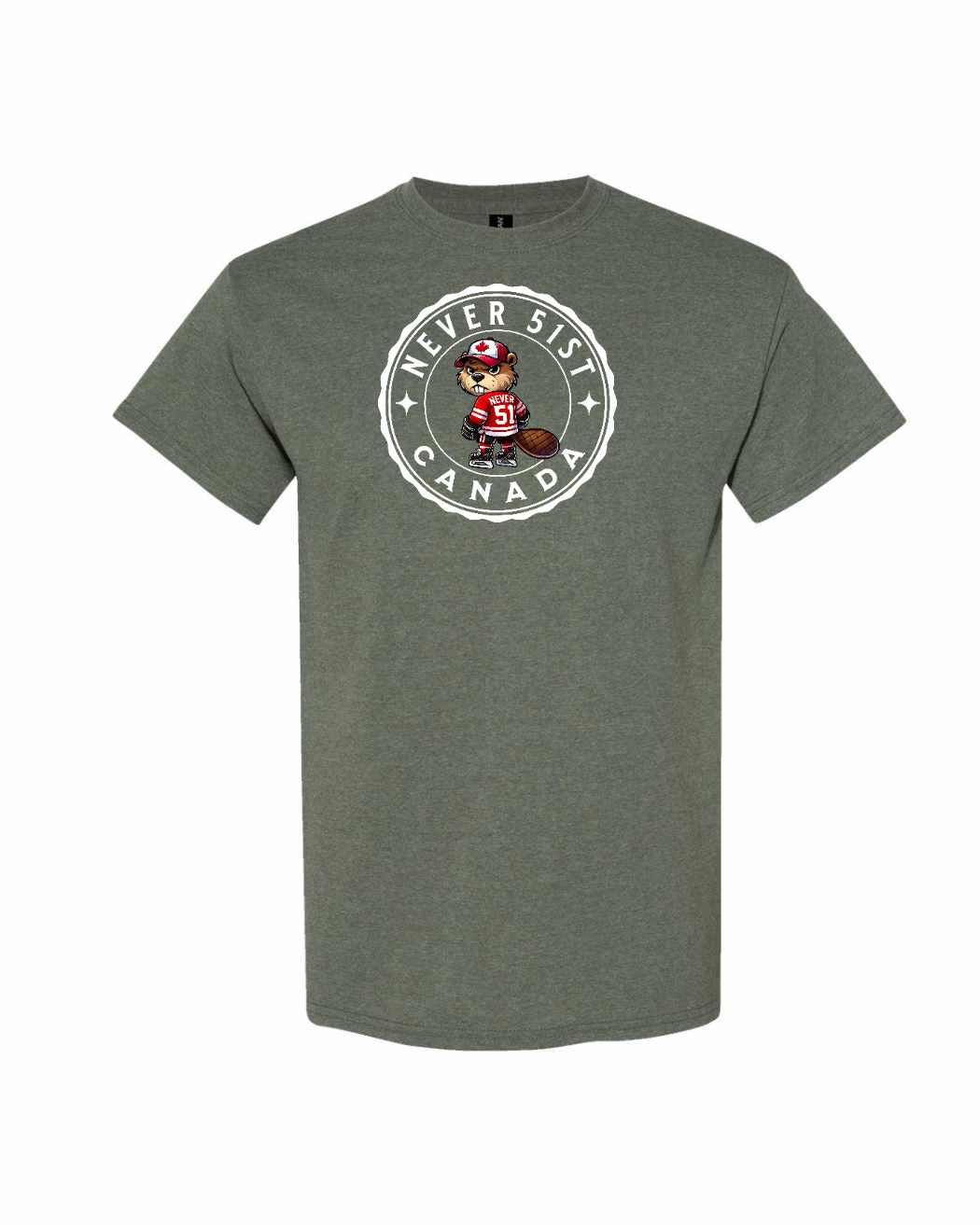 Never 51st Beaver Mens Tee - Gildan Canada (sewn Internationally)