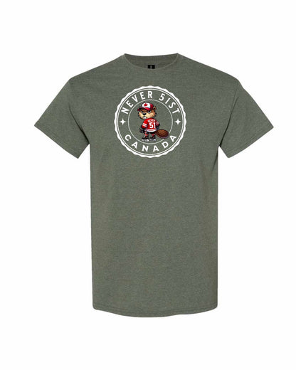 Never 51st Beaver Mens Tee - Gildan Canada (sewn Internationally)