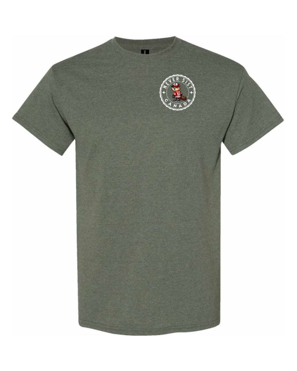 Never 51st Beaver Left Chest & Back  Men's Tee