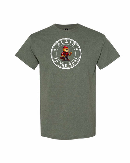 Plaid to the Bone Male Beaver Men's Tee - Gildan Canada (sewn Internationally)