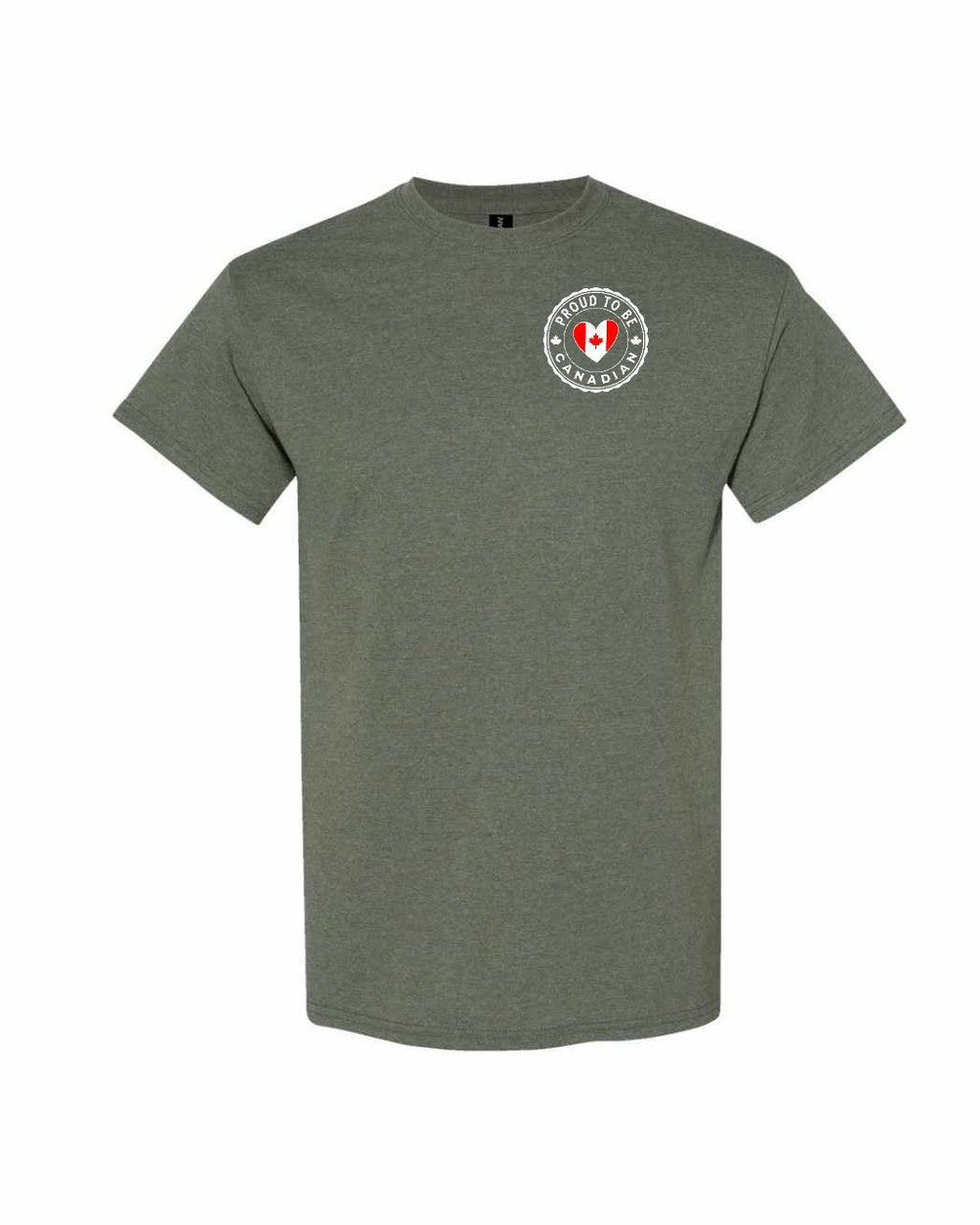 Proud to be Canadian Proud to be Heart Flag Left Chest Men's Tee