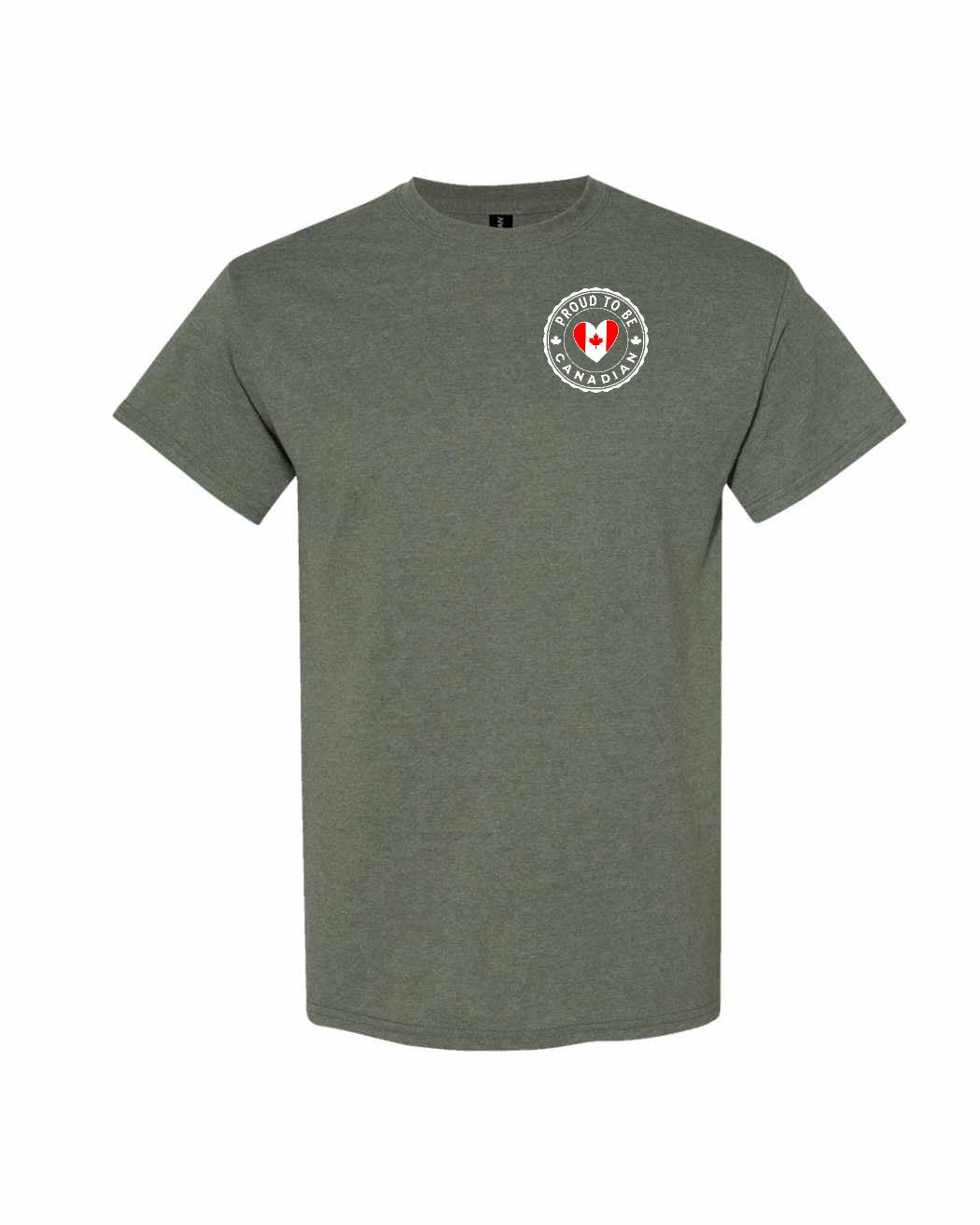 Proud to be Canadian Proud to be Heart Flag Left Chest Men's Tee