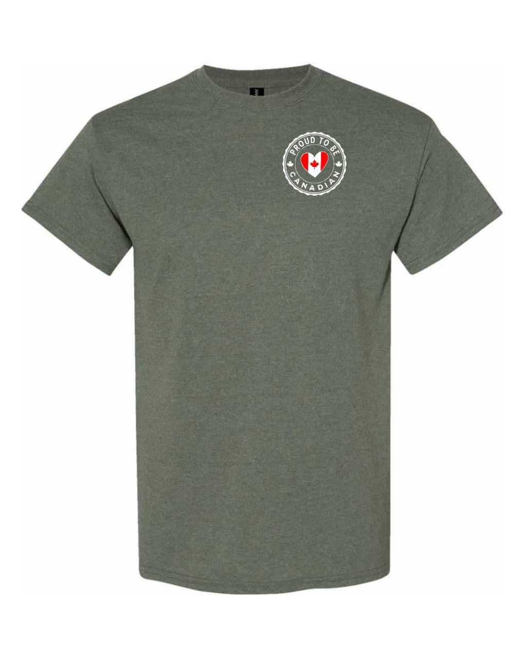 Proud to be Canadian Proud to be Heart Flag Left Chest and Back Men's Tee