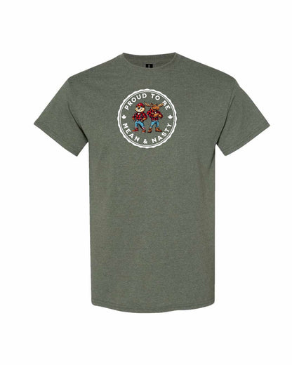 Proud to be Mean & Nasty Moose & Beaver Mens Tee - Gildan Canada (sewn Internationally)