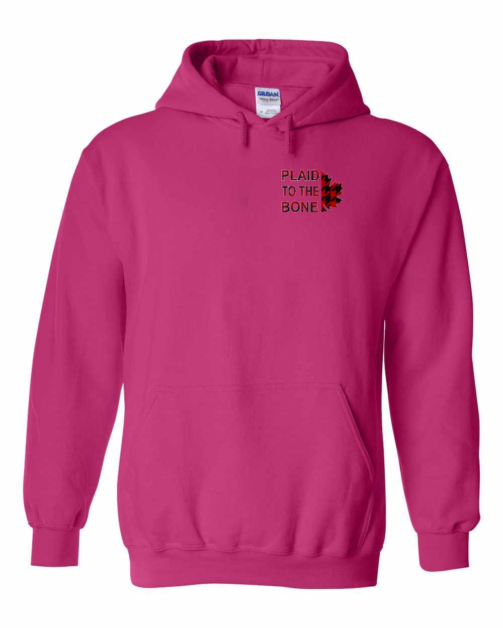 Plaid to the Bone Stacked Leaf Left Chest Pullover - Gildan Canada (sewn Internationally)
