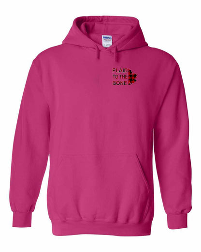 Plaid to the Bone Stacked Leaf Left Chest Pullover - Gildan Canada (sewn Internationally)