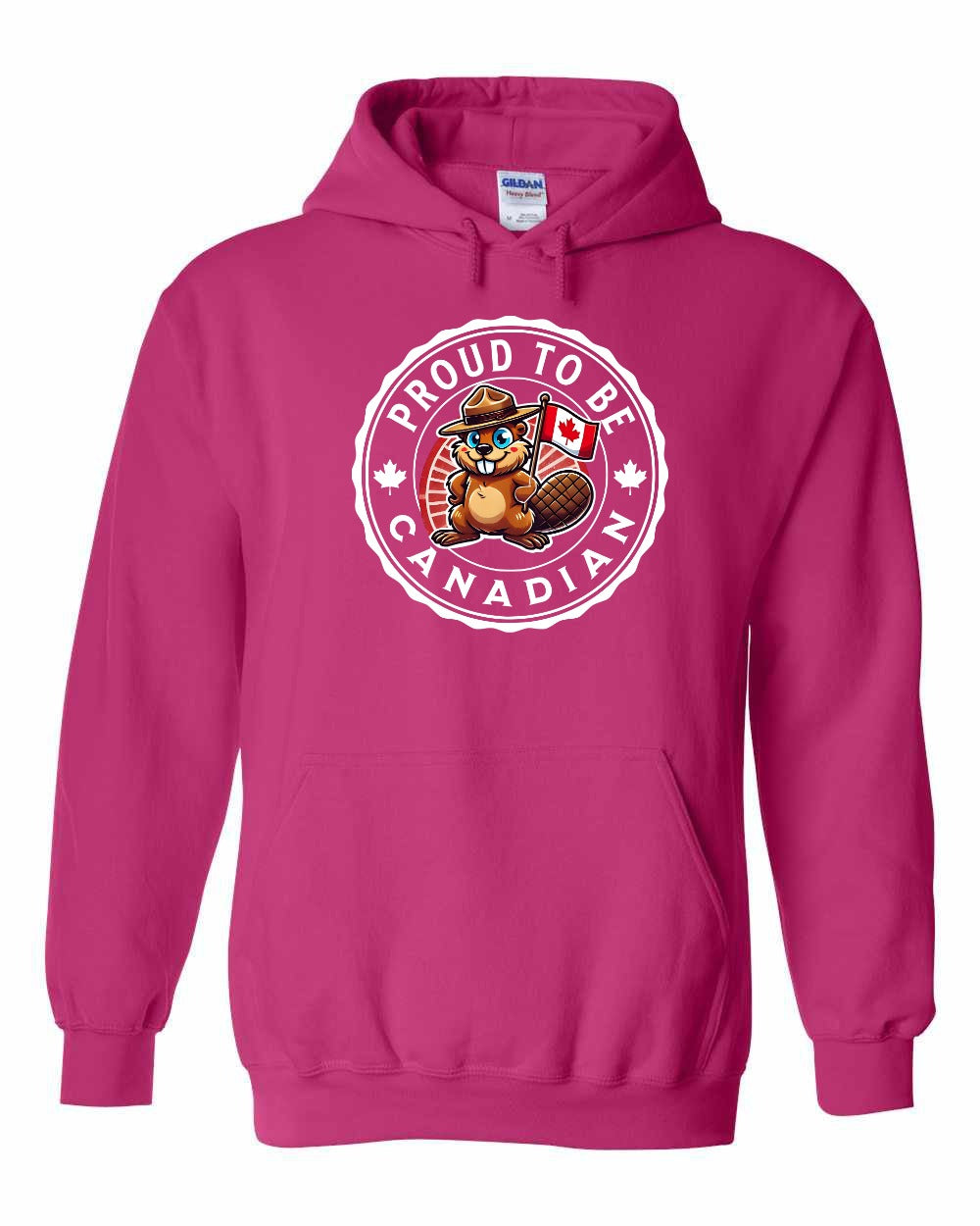 Proud to be Canadian Beaver Full Front Pullover Hoodie