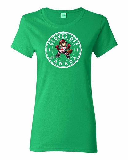 Gloves Off Beaver Full Front Women's Tee - Gildan Canada (sewn Internationally)