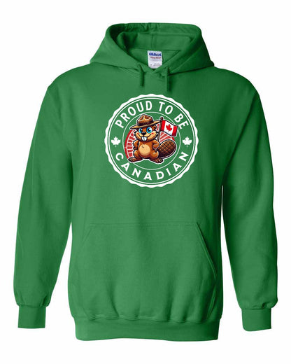 Proud to be Canadian Beaver Full Front Pullover Hoodie