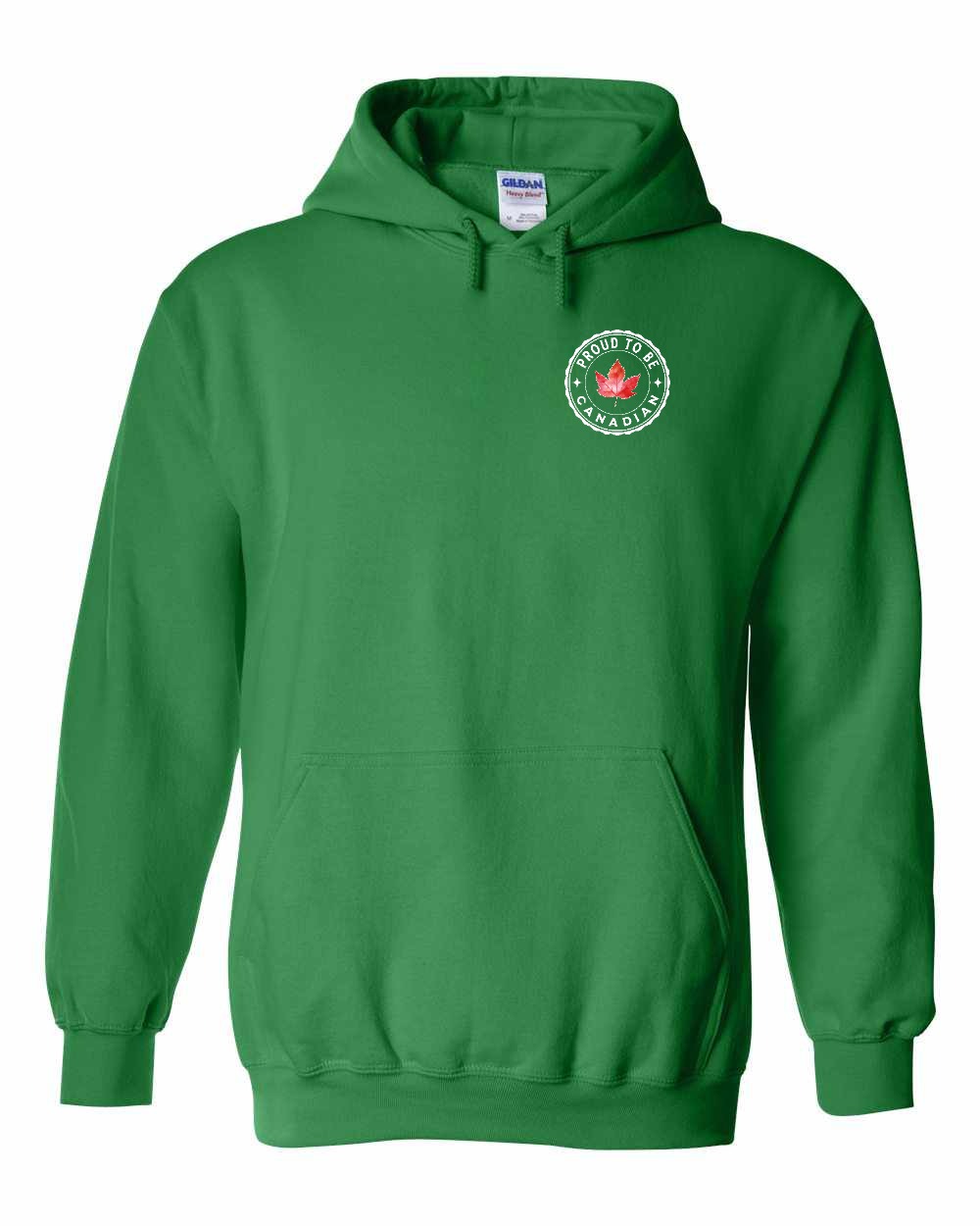 Proud to be Canadian leaf Left Chest and Back Pullover Hoodie