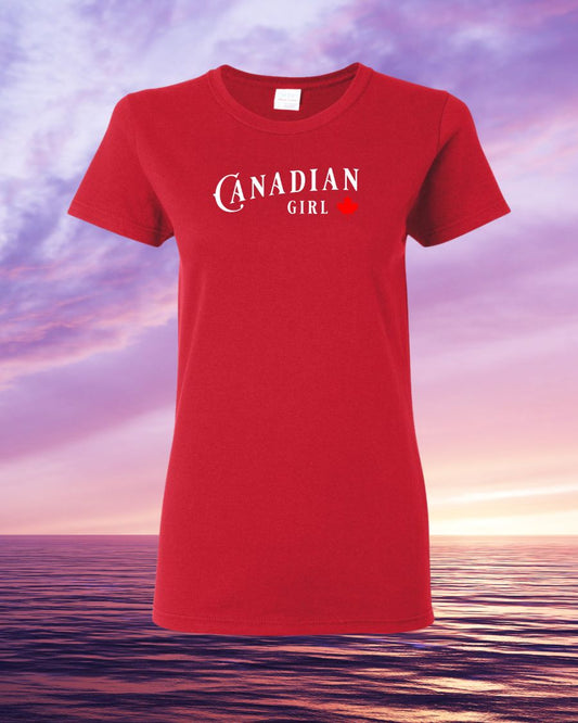 Canadian Girl Maple Leaf Tee - Gildan Canada (sewn Internationally)