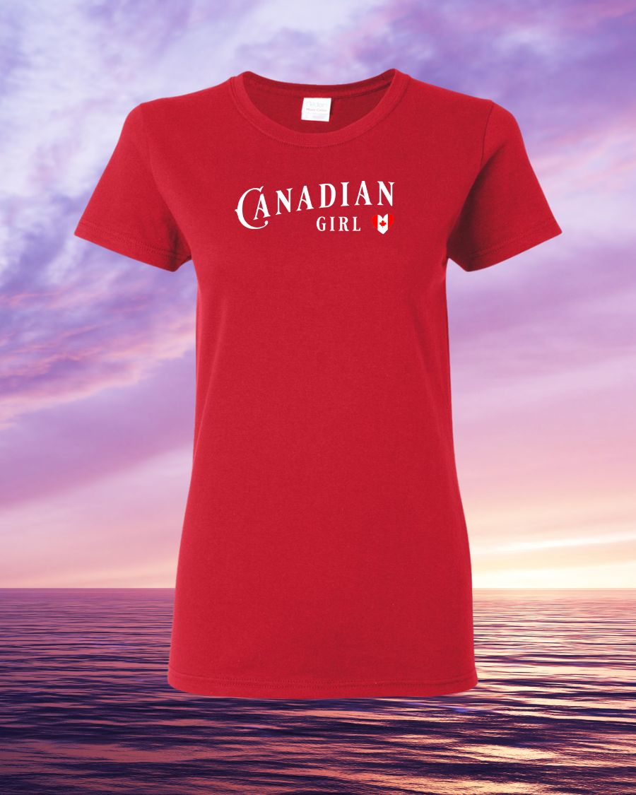 Canadian Girl heart flag Women's Tee