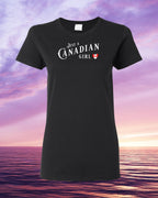 Just a Canadian Girl heart flag Women's Tee