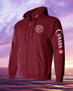 Proud to be Canadian Beaver left chest and sleeve Zip hoodie - Unisex