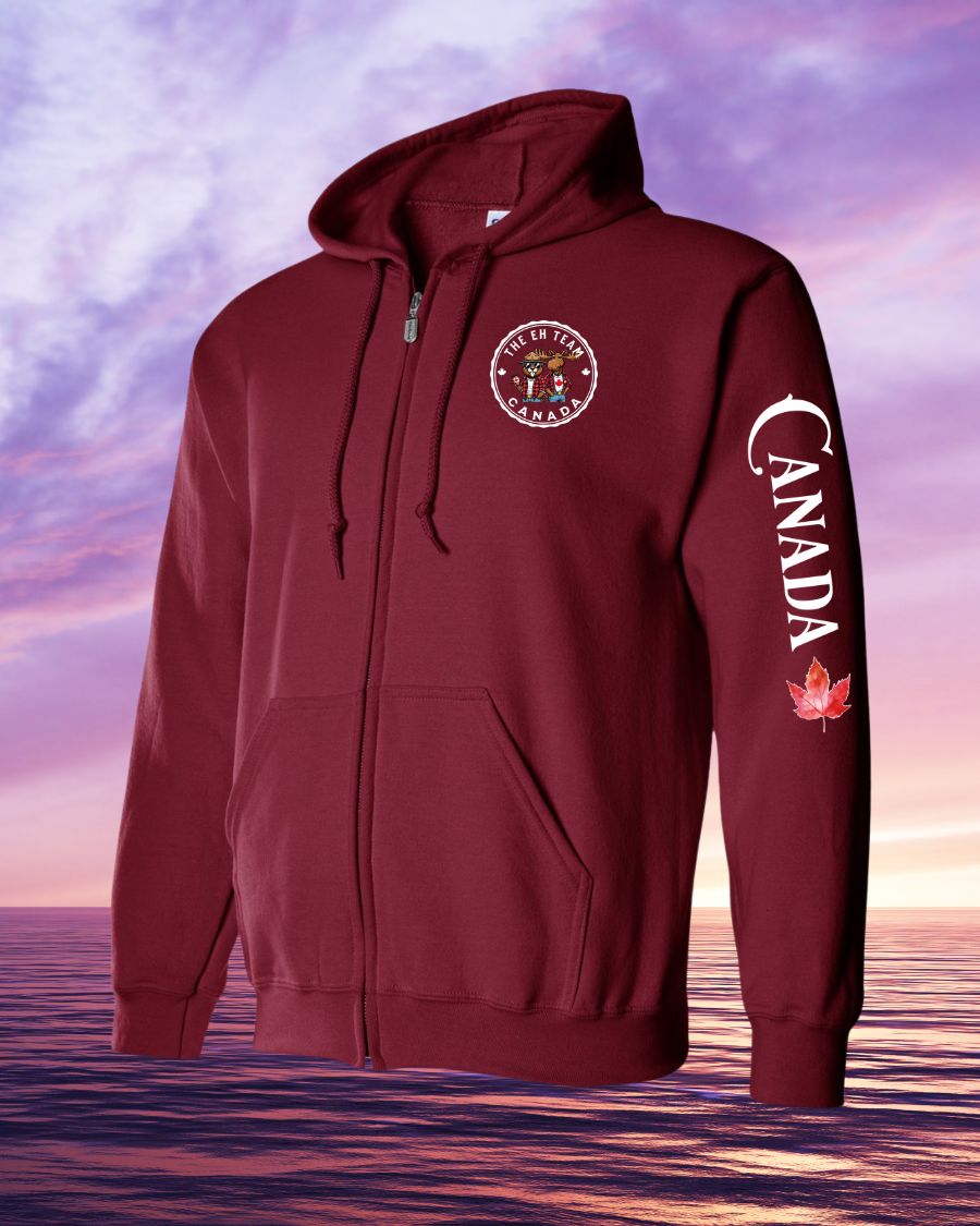 Eh! Team left chest and sleeve Zip hoodie - Unisex