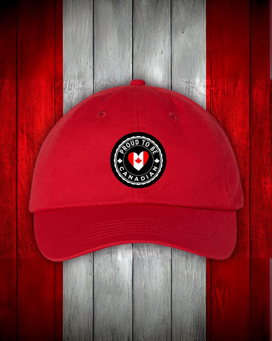 Proud to be Canadian heart flag  design Hat