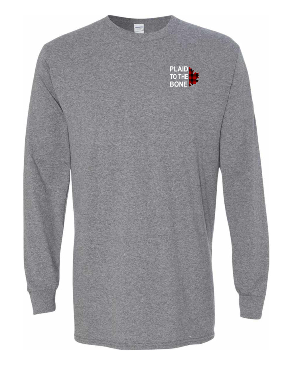 Plaid to the Bone Stacked Leaf Left Chest Long Sleeve - Unisex