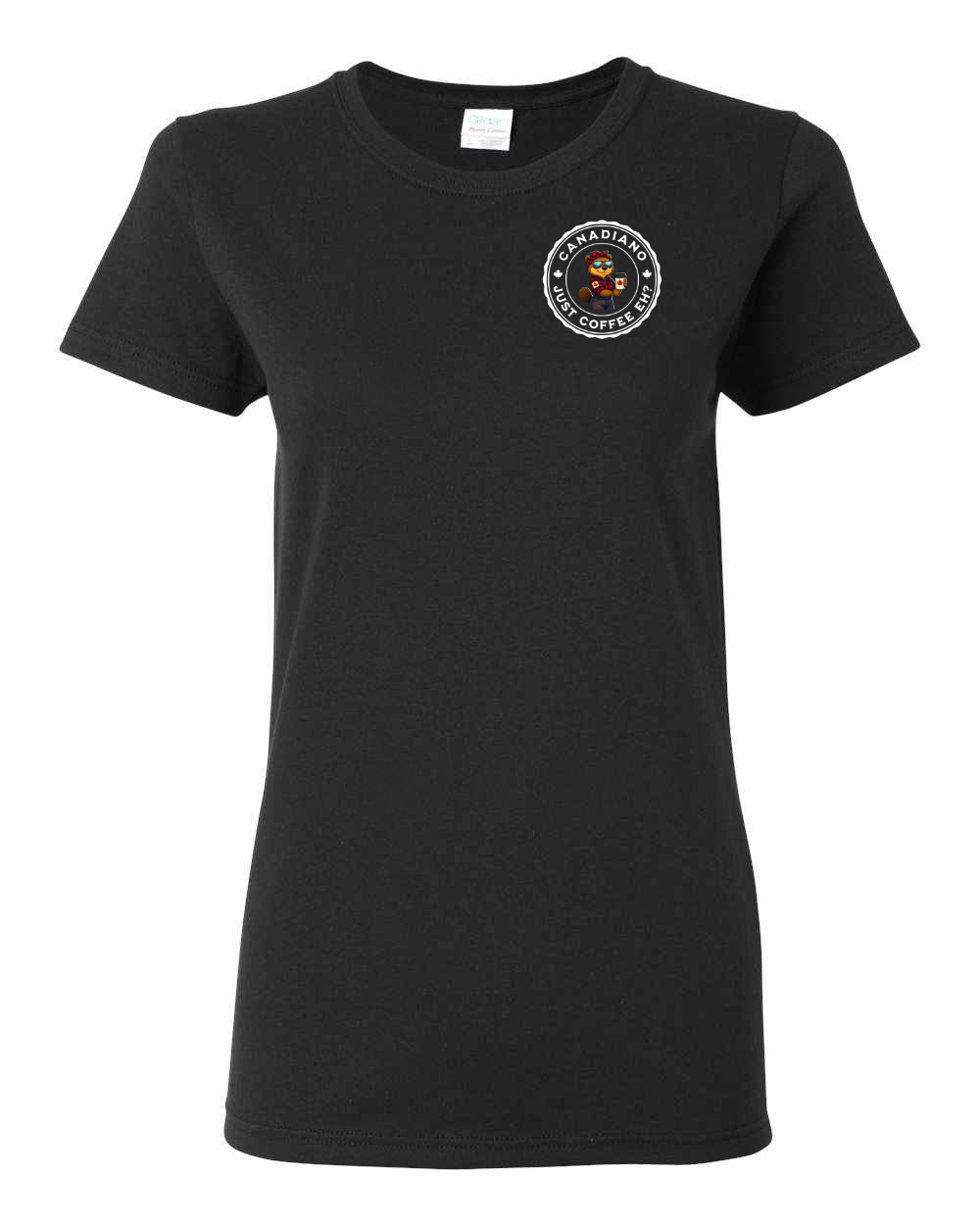 Canadiano Just Coffee eh! Rosie Sunglasses Left Chest Women's Tee