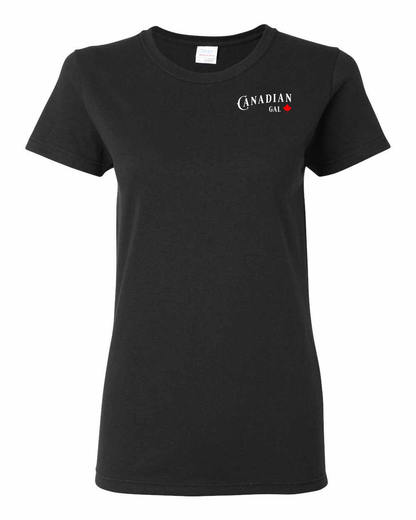 Canadian Gal Left Chest and Back Women's Tee - Gildan Canada (sewn Internationally)