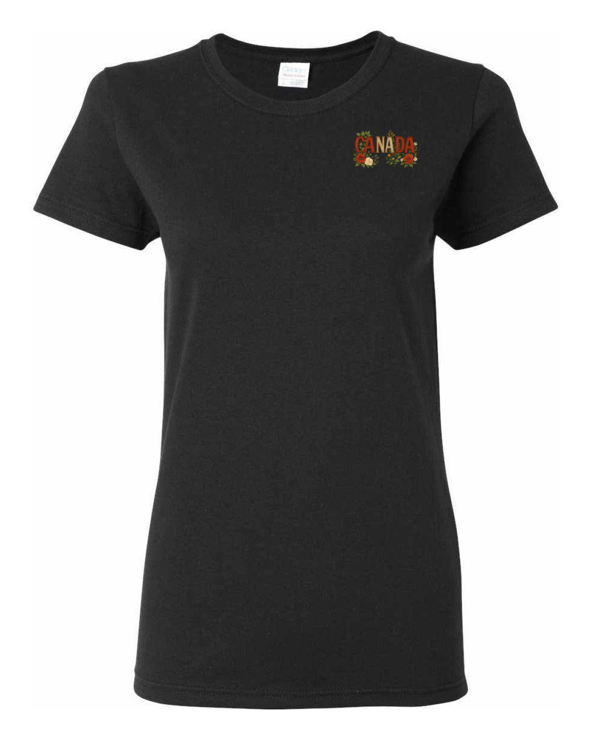 Canada Rose Design Tee Left Chest and Back Women's Tee