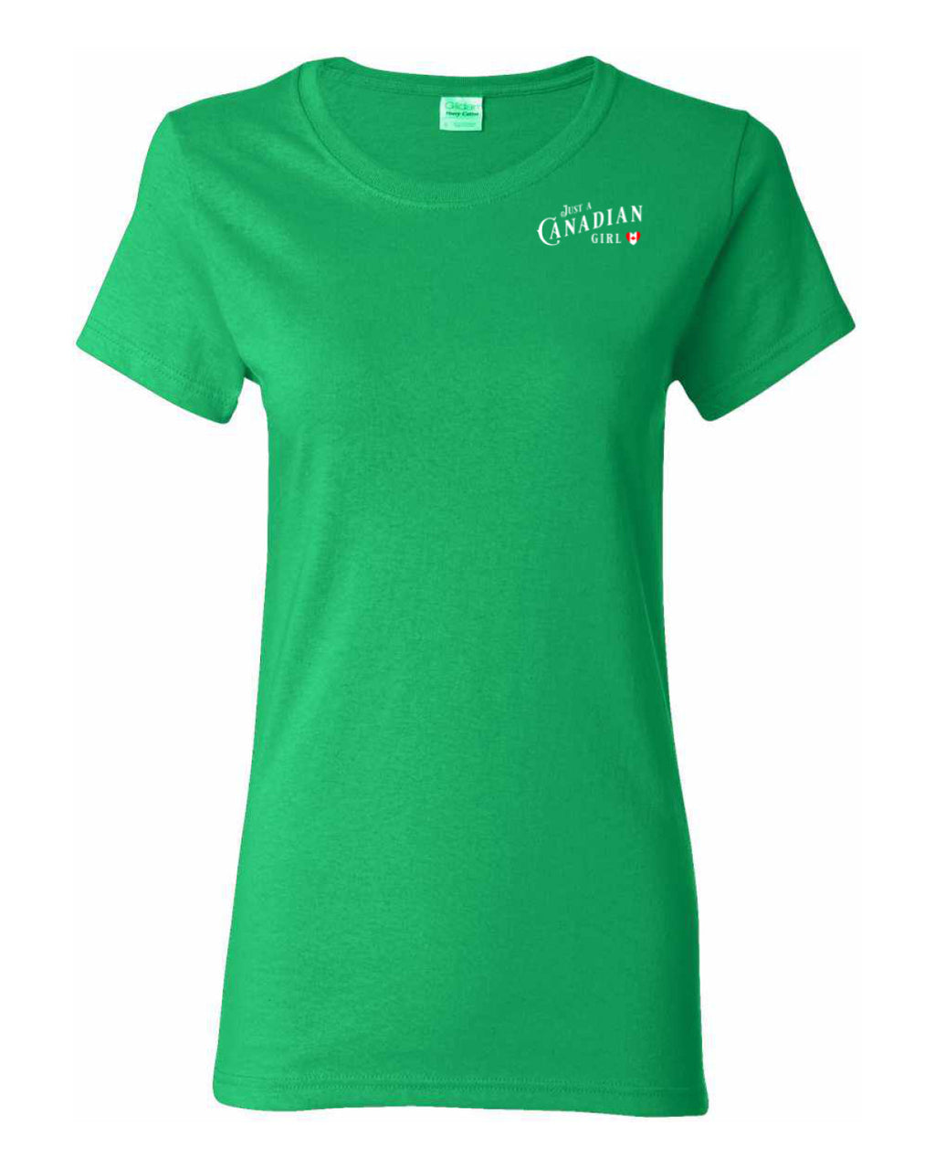 Just a Canadian Girl Heart Flag Left Chest and Back Women's Tee