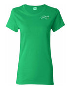 Just a Canadian Girl Heart Flag Left Chest and Back Women's Tee