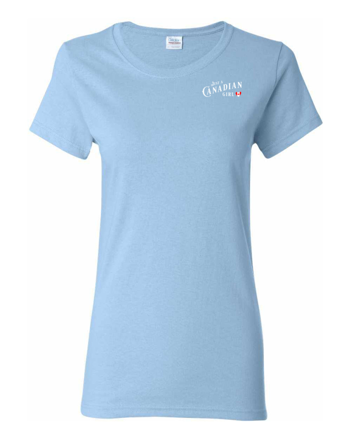 Just a Canadian Girl Heart Flag Left Chest and Back Women's Tee