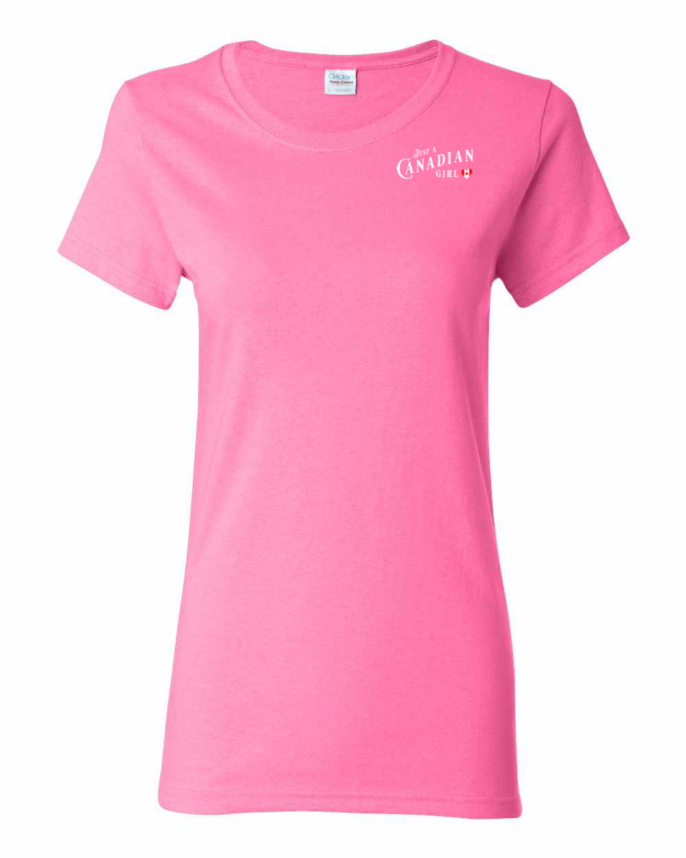 Canadian Girl Heart Flag Left Chest Women's Tee