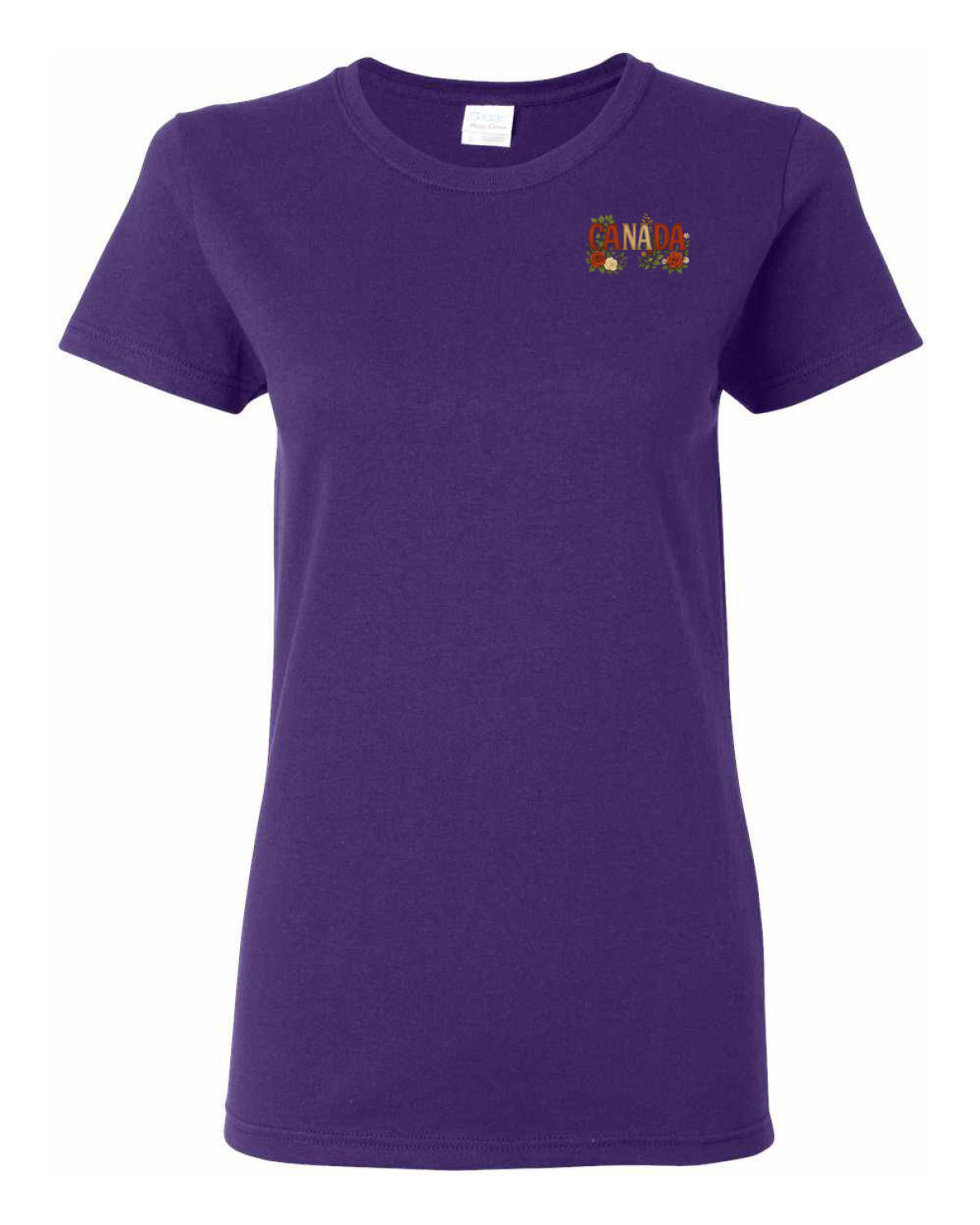 Canada Rose Design Tee Left Chest and Back Women's Tee