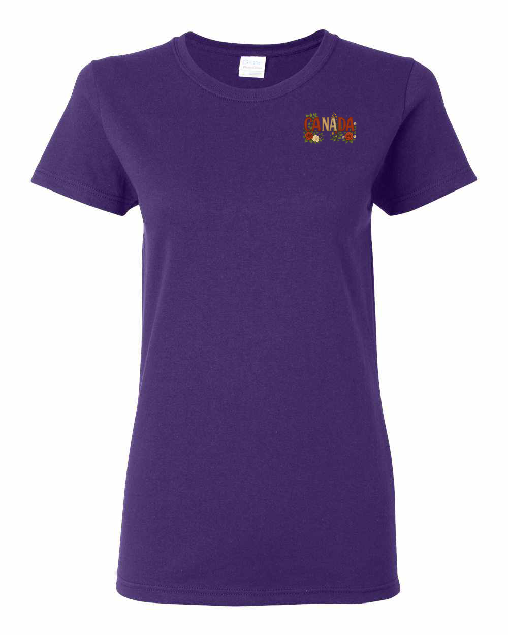 Canada Rose Design Tee Left Chest Women's Tee