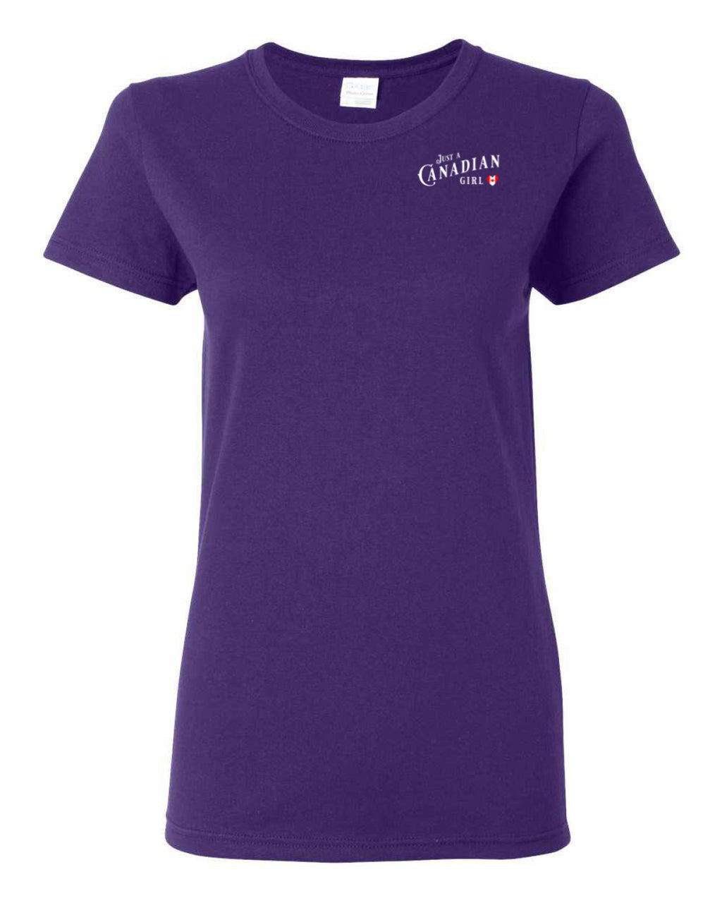 Just a Canadian Girl Heart Flag Left Chest and Back Women's Tee