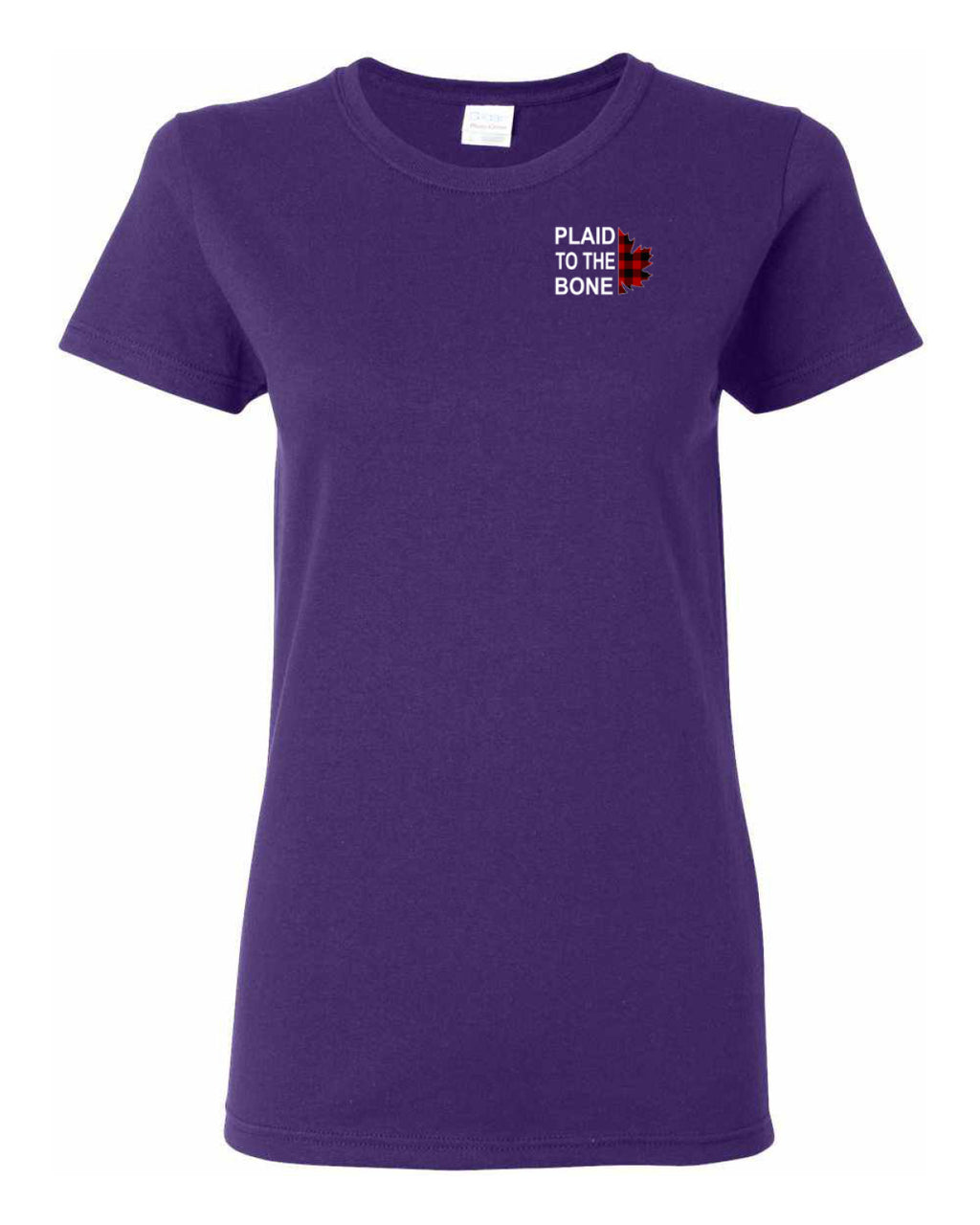 Plaid to the Bone Stacked White Left Chest And Back  Women's Tee