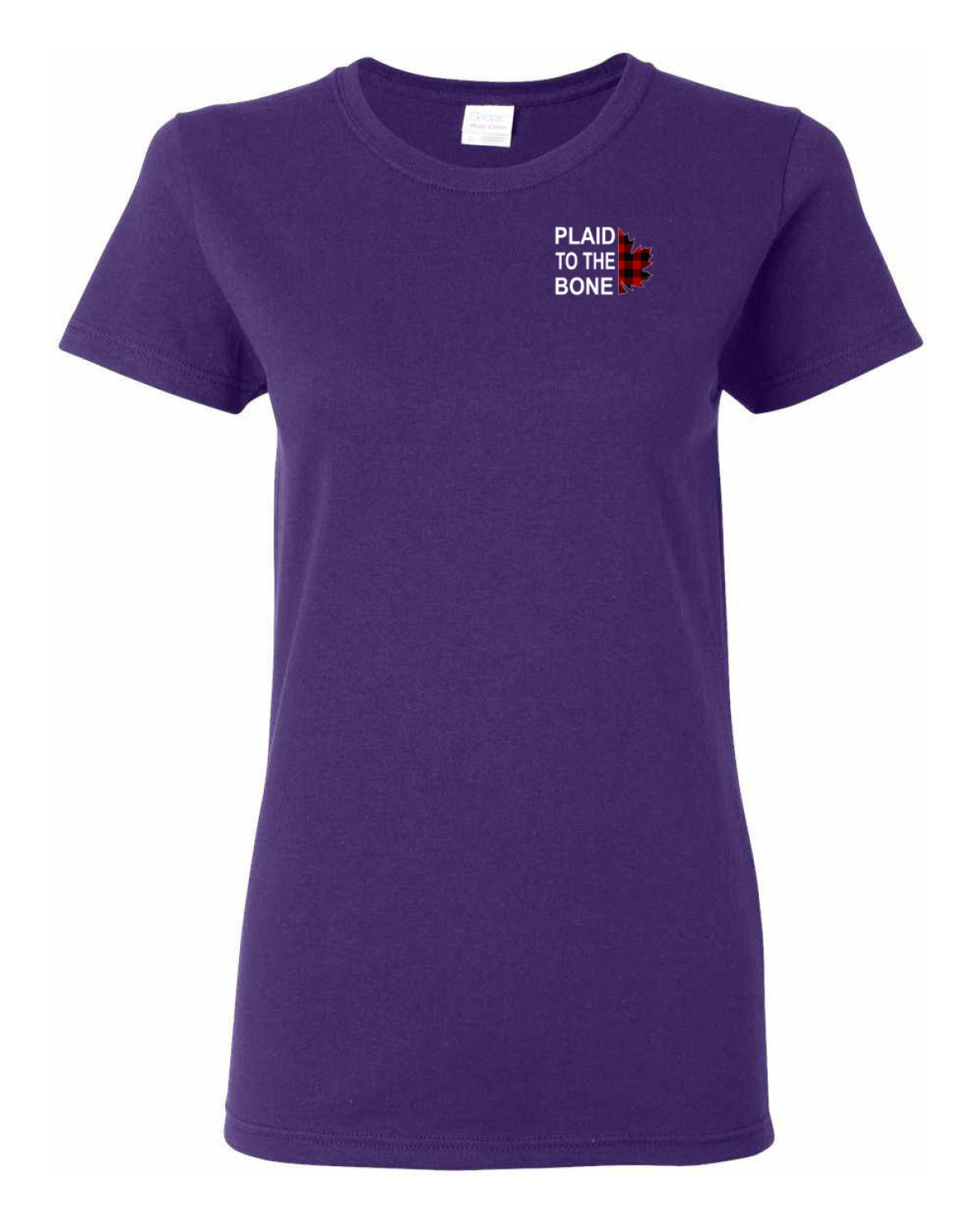 Plaid to the Bone Stacked White Left Chest And Back  Women's Tee