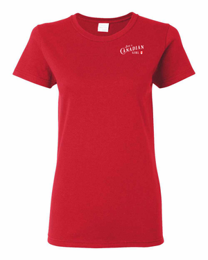 Just a Canadian Girl Heart Flag Left Chest Women's Tee
