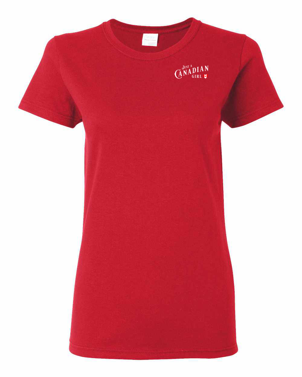 Canadian Girl Heart Flag Left Chest Women's Tee