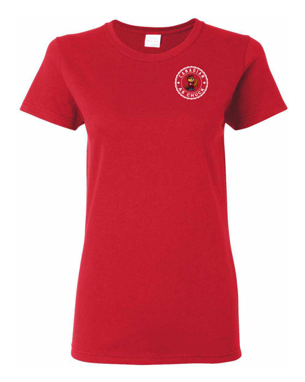 Canadian as Chuck Rosie Flex Left Chest and Back Women's Tee