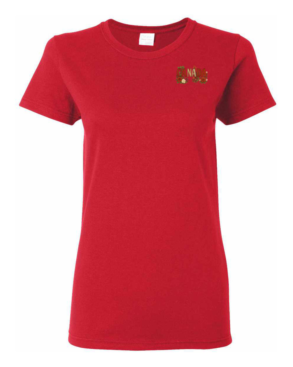 Canada Rose Design Tee Left Chest and Back Women's Tee