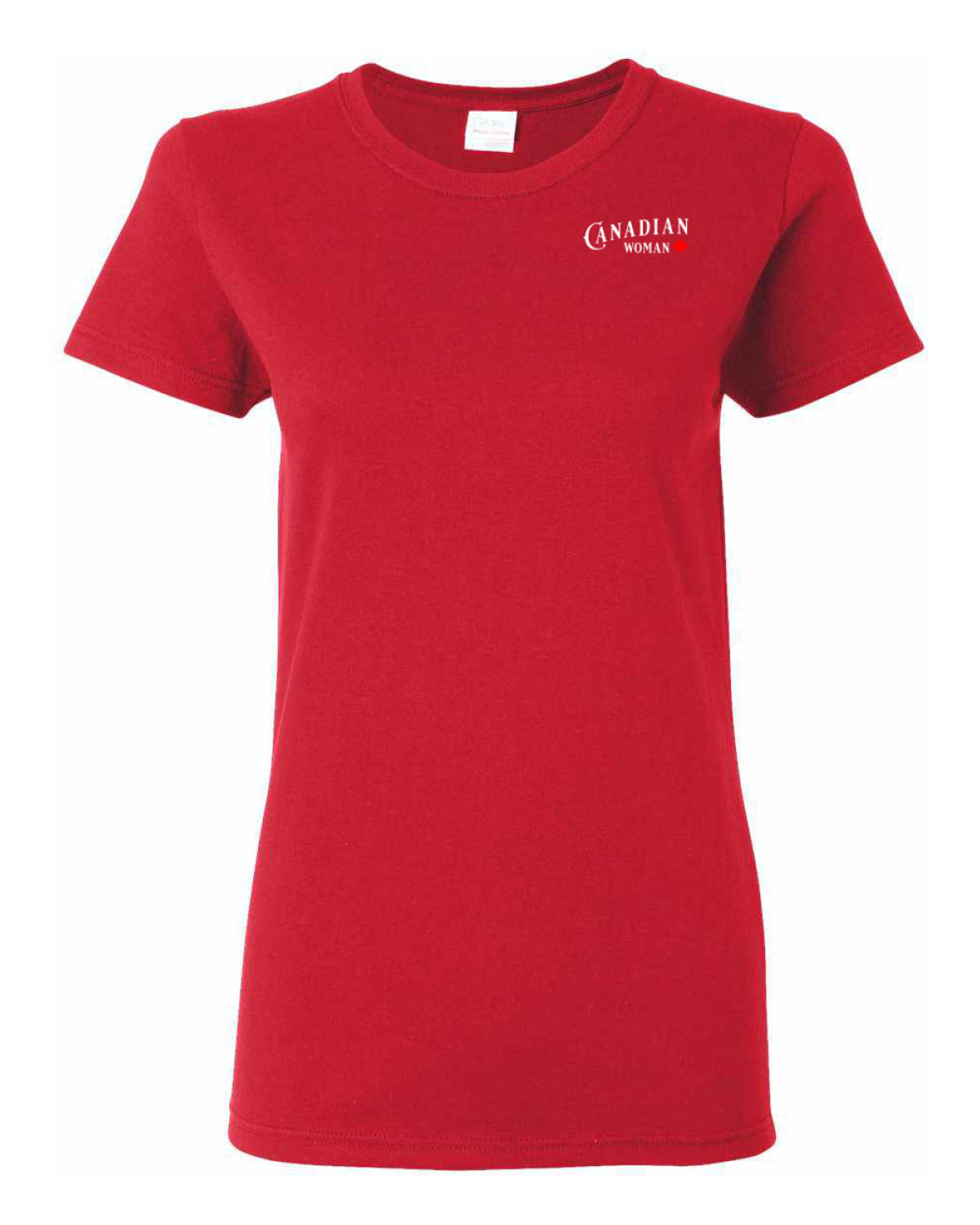 Canadian Woman Leaf Left Chest and Back Women's Tee