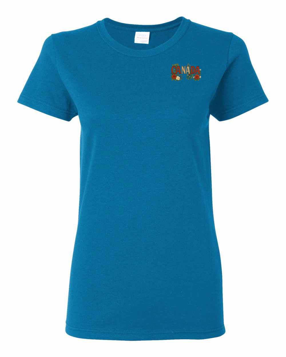 Canada Rose Design Tee Left Chest Women's Tee